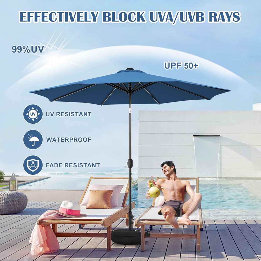 9 FT Patio Umbrella with Base A501