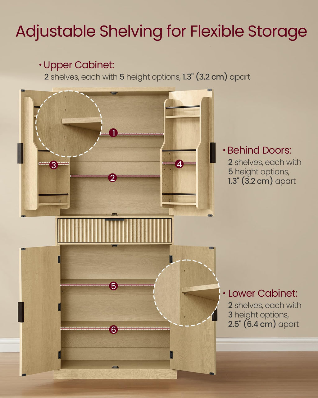 Freestanding Tall Cabinet with Drawer N6613