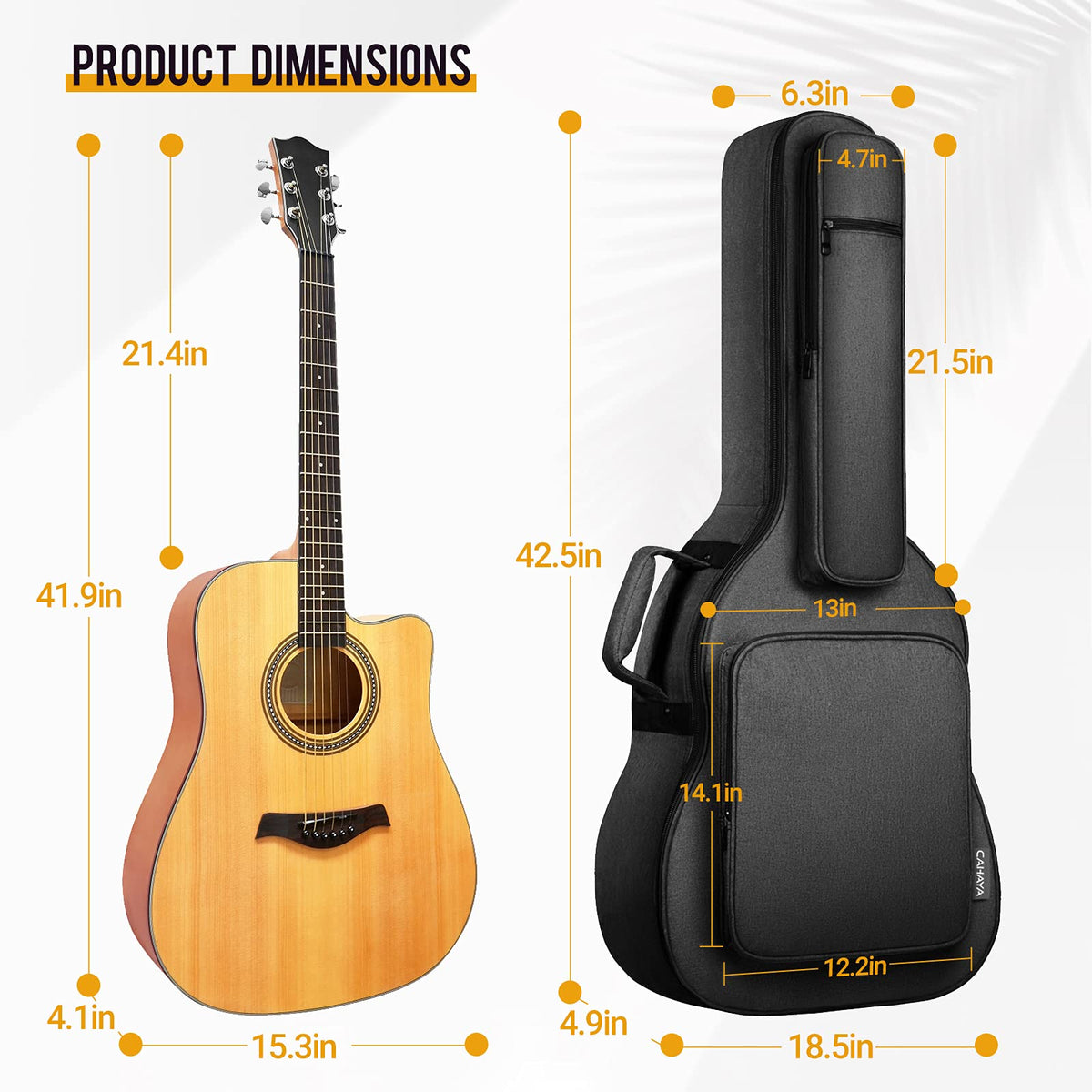 Soft Padded Acoustic Guitar Case with 5 Pockets H2313