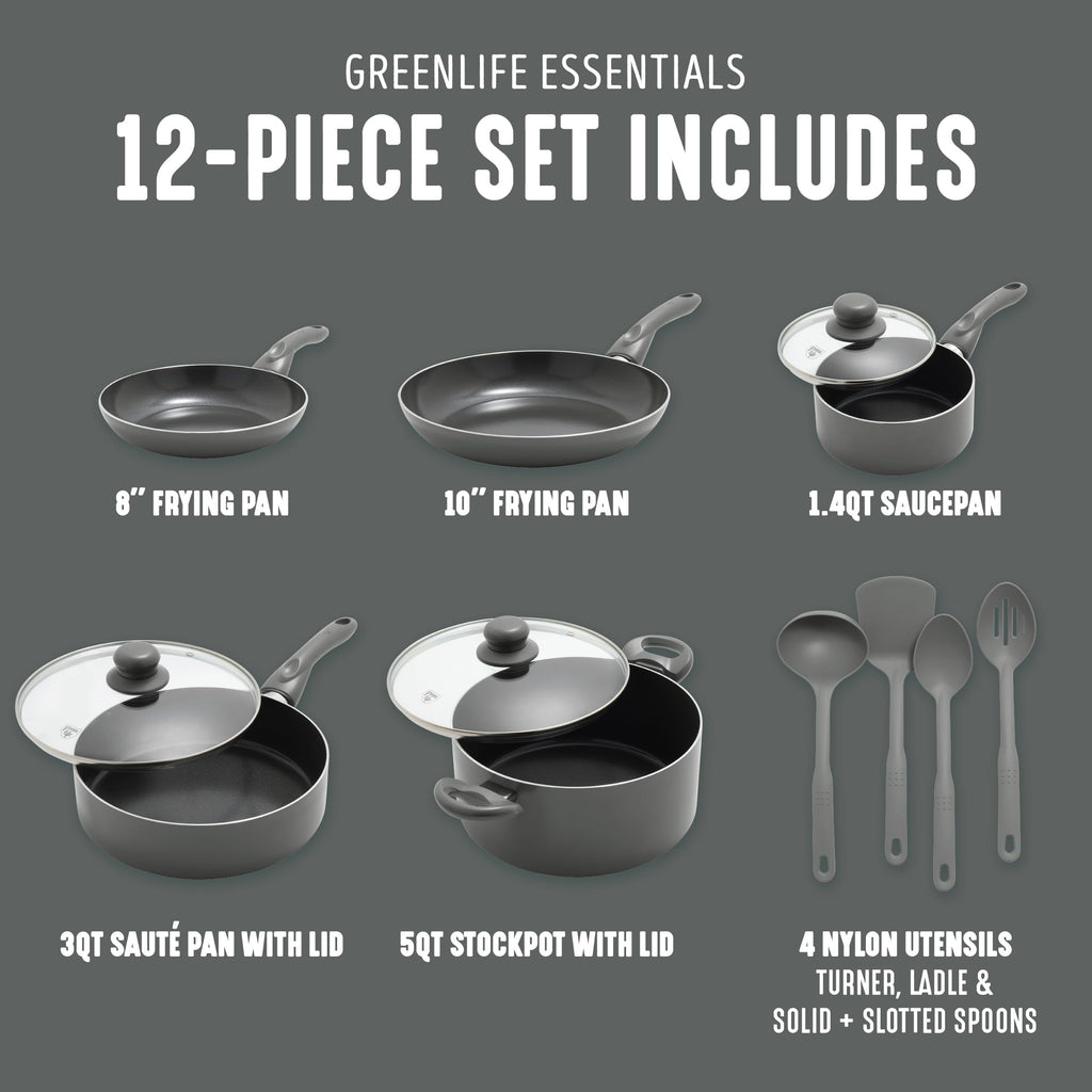 12 Piece Ceramic Nonstick Cookware Set F96681