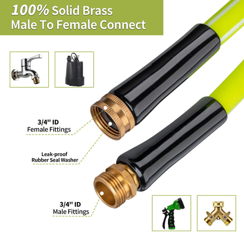 100FT x 5/8" Lightweight Hybrid Rubber Garden Hose Q109185