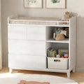 White Baby Changing Table with 4 Drawers W3837