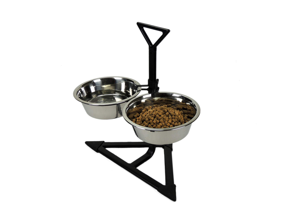 Double Feeder Corner High Stand with 2 x 1700 ml Stainless Steel Dishes M79426