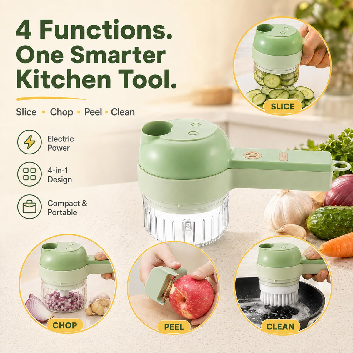 4 in 1 Handheld Electric Food Chopper Q1612