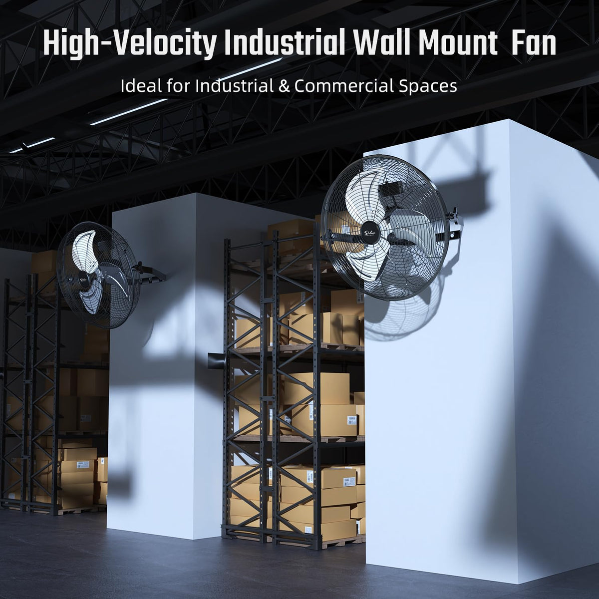 20 Inch 3 Speed Black Wall-Mount Fan N932610
