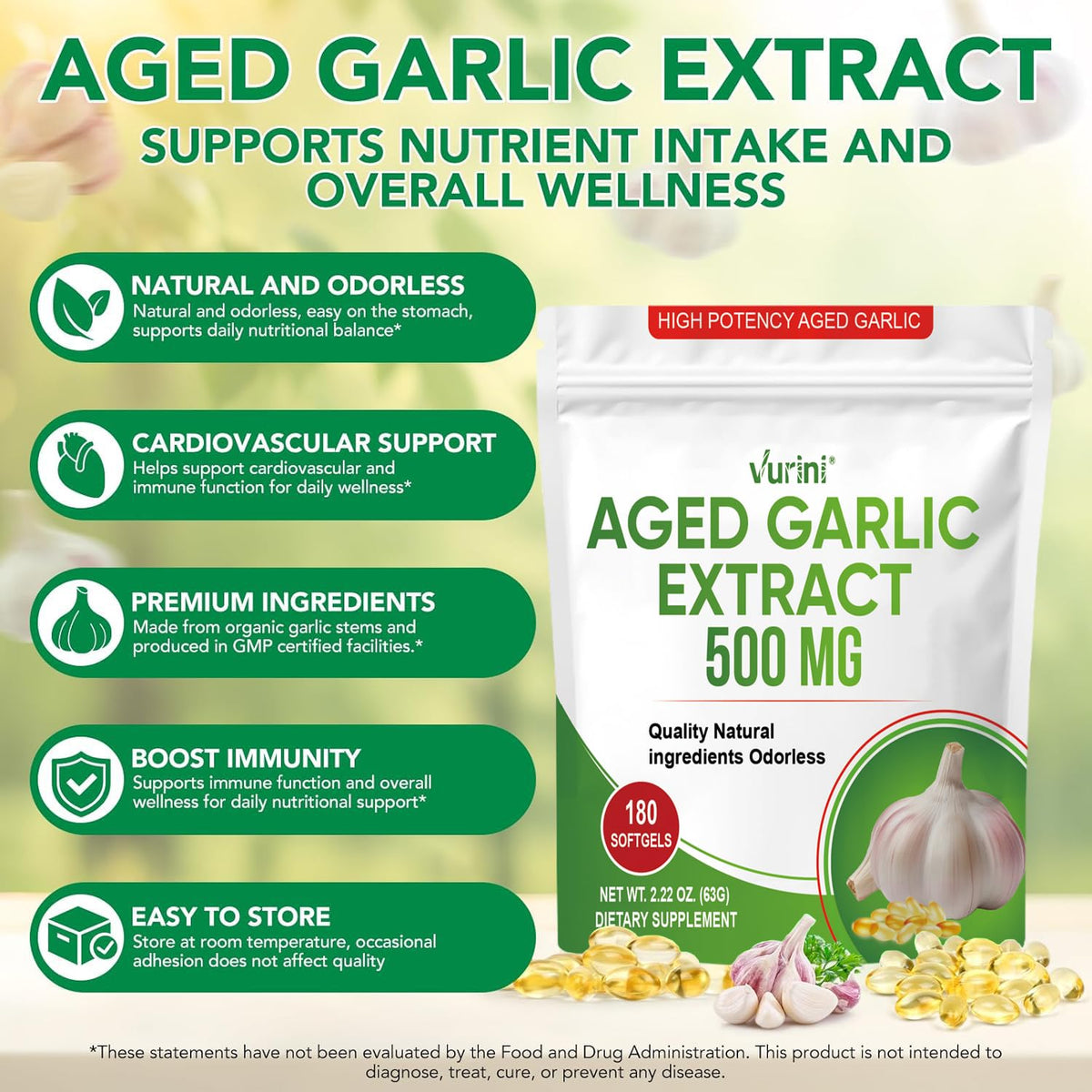 Aged Garlic Extract Capsules, 300 Softgels X4916