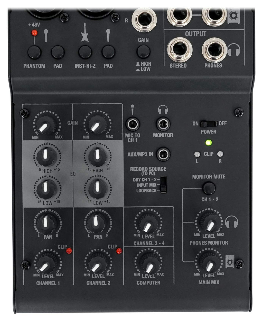 4-Channel Pro Recording Mixer with USB Interface E84659