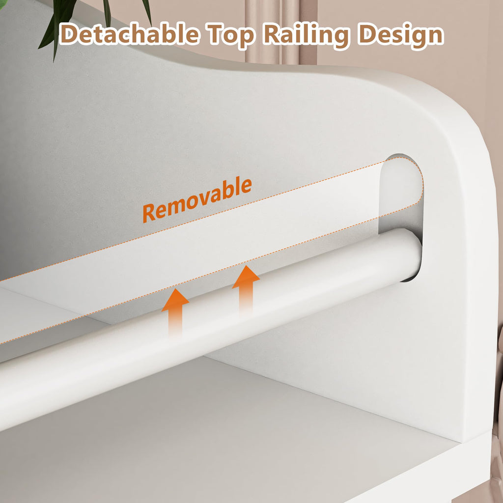 White Baby Changing Table with 4 Drawers W3837