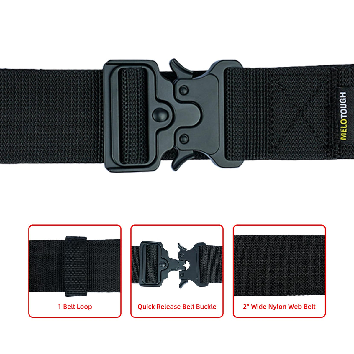 2" Nylon Web Work Tool Belt with Quick Release Metal Buckle N53491