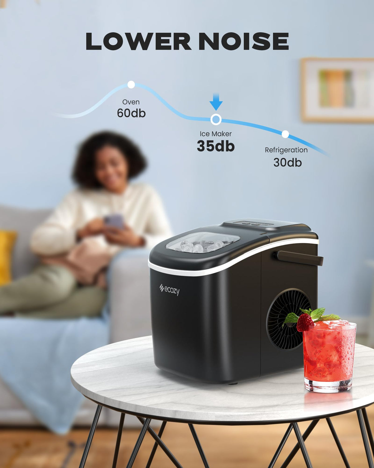 Countertop Ice Maker with Carry Handle, 26lbs/24Hrs P77392