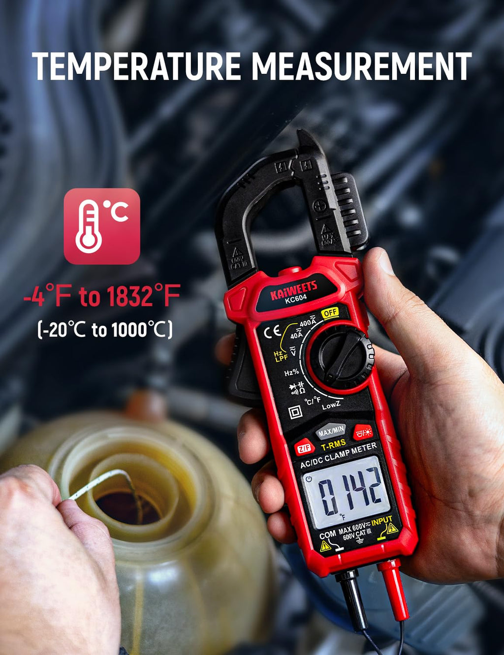 Digital Clamp Meter Multimeter with D-Shaped Jaw G170