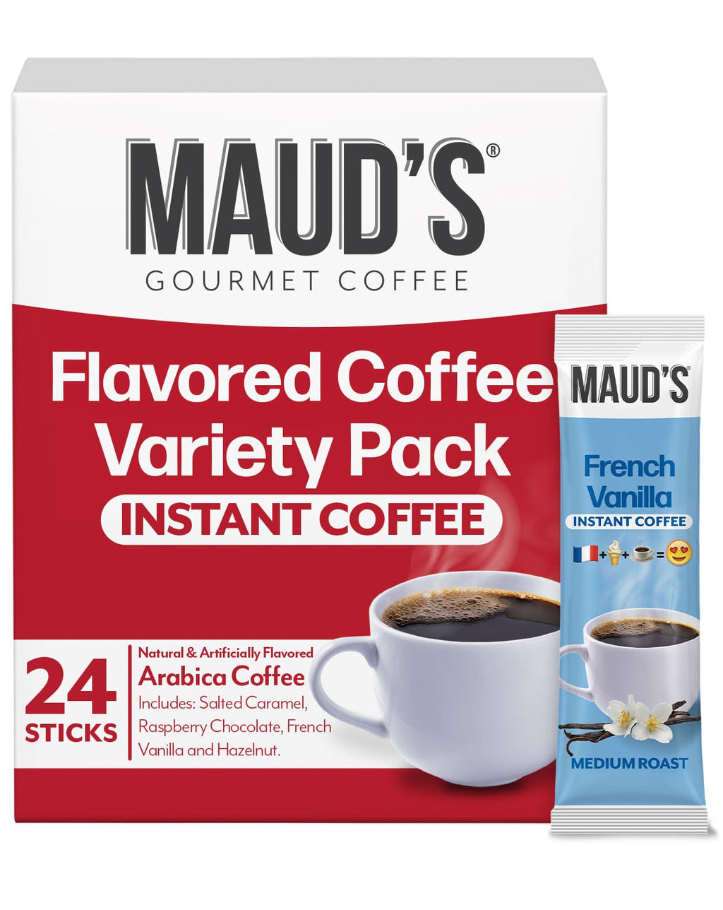 Flavored Instant Coffee Variety Pack, 24ct P689203