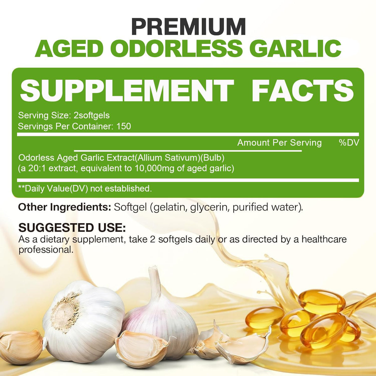 Aged Garlic Extract Capsules, 300 Softgels X4916