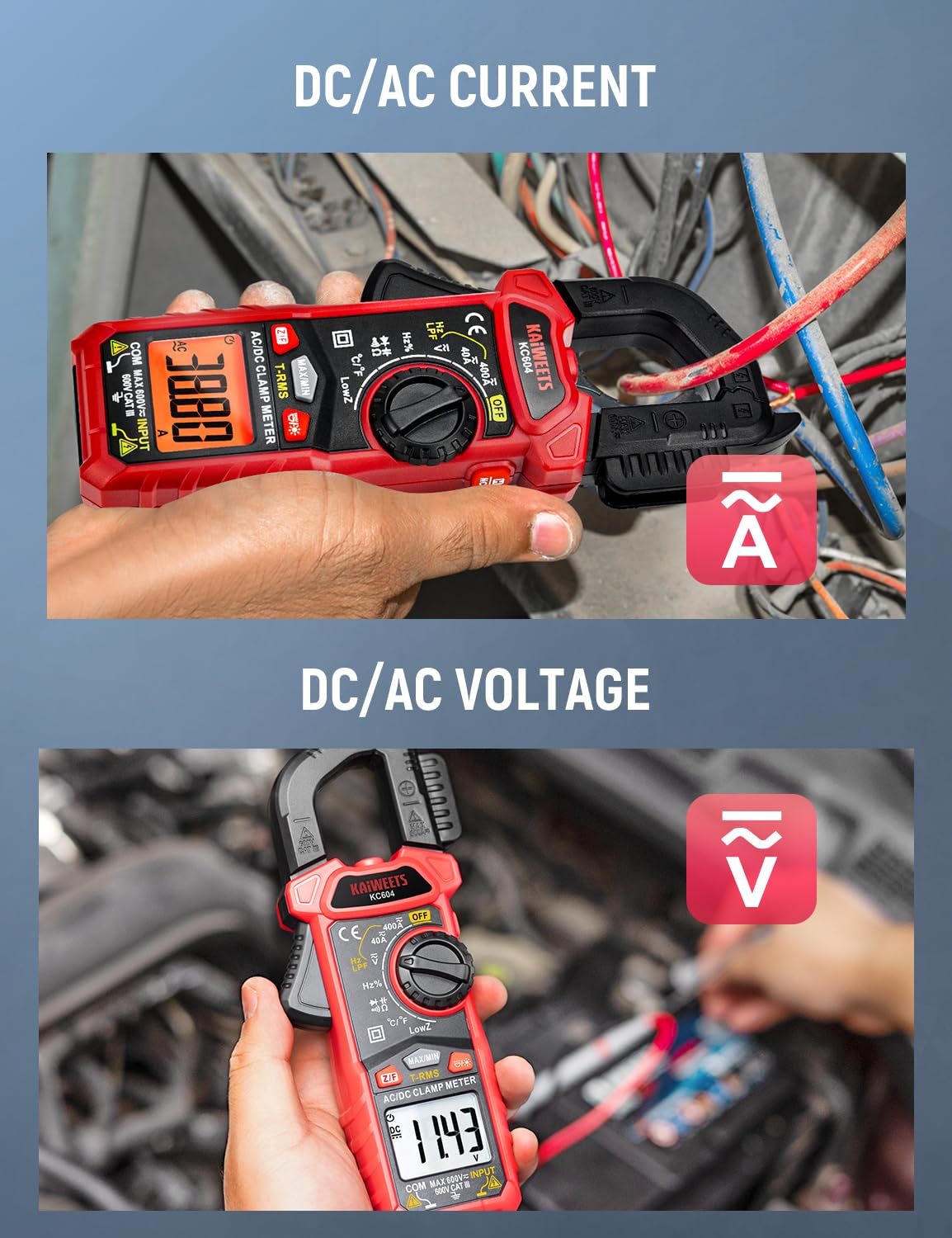 Digital Clamp Meter Multimeter with D-Shaped Jaw G170