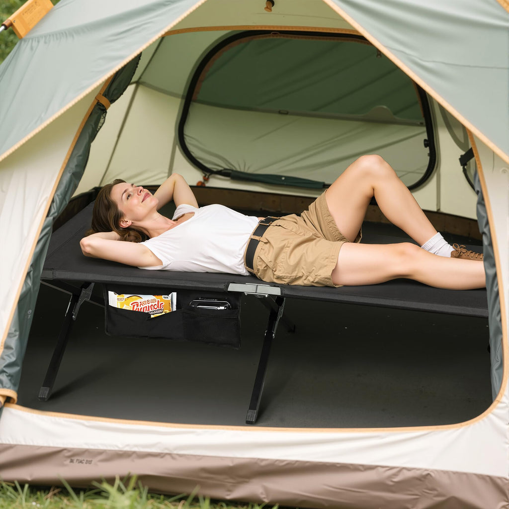 Folding Camping Cot with Carry Bag, 300 lb, Black S91162