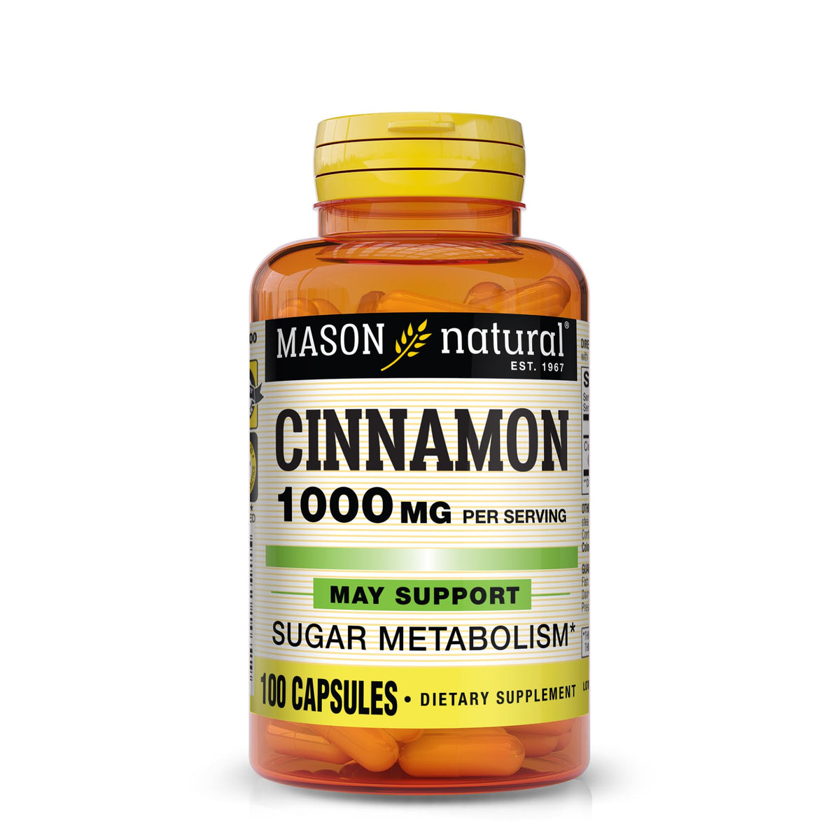 Cinnamon 1000 mg Dietary Supplement Capsules E95211