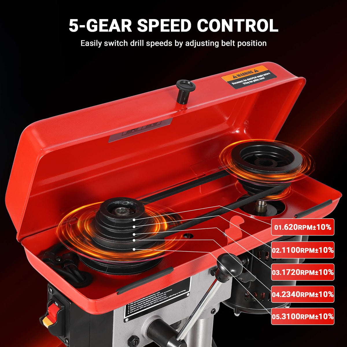 8" Benchtop Drill Press with 5 Adjustable Speeds D486