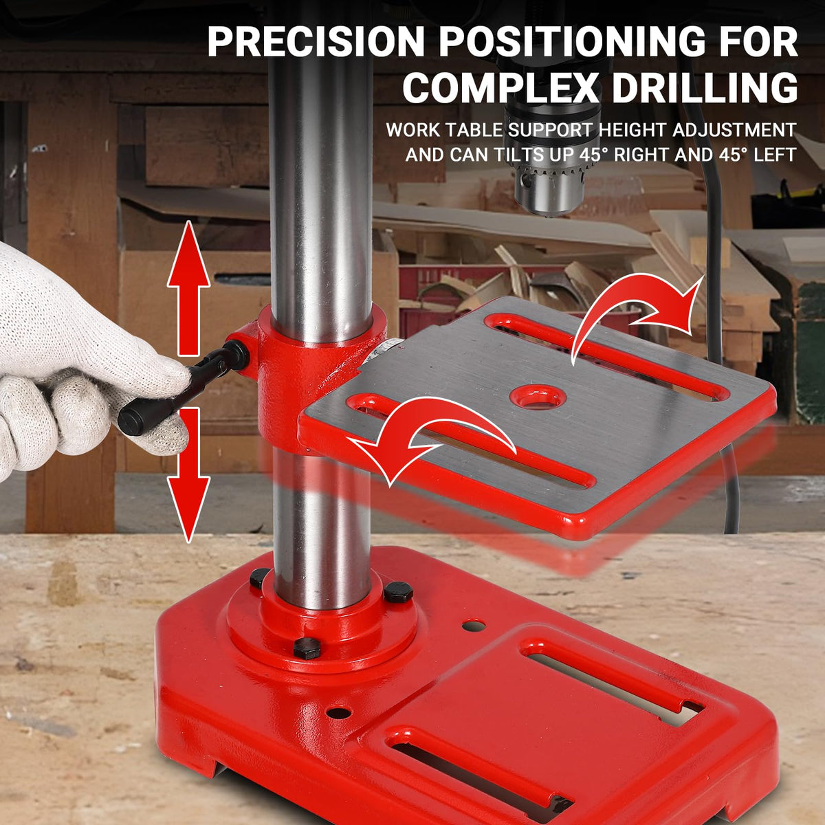 8" Benchtop Drill Press with 5 Adjustable Speeds D486
