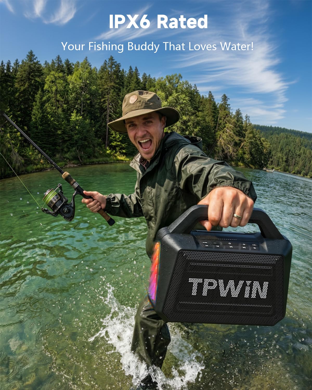 80W IPX6 Waterproof Portable Bluetooth Speaker C811