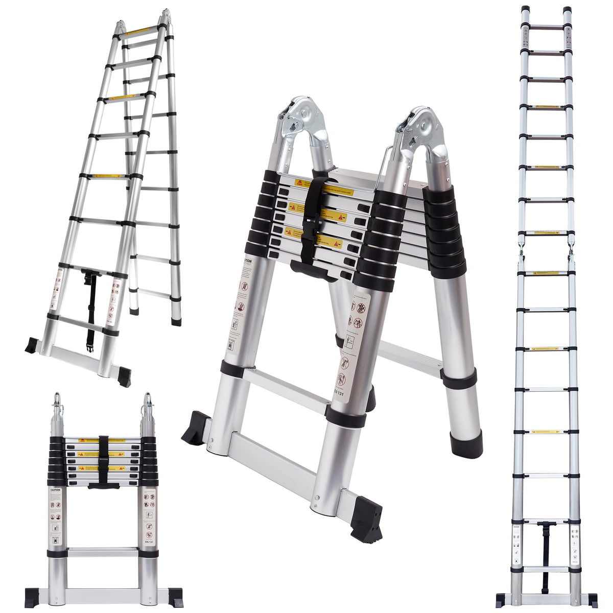 16.5FT Telescoping Ladder with Stabilizer Bar U177806
