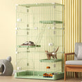 3/4-Tier Wire Cat Cage Playpen Kennel with Hammock S198867