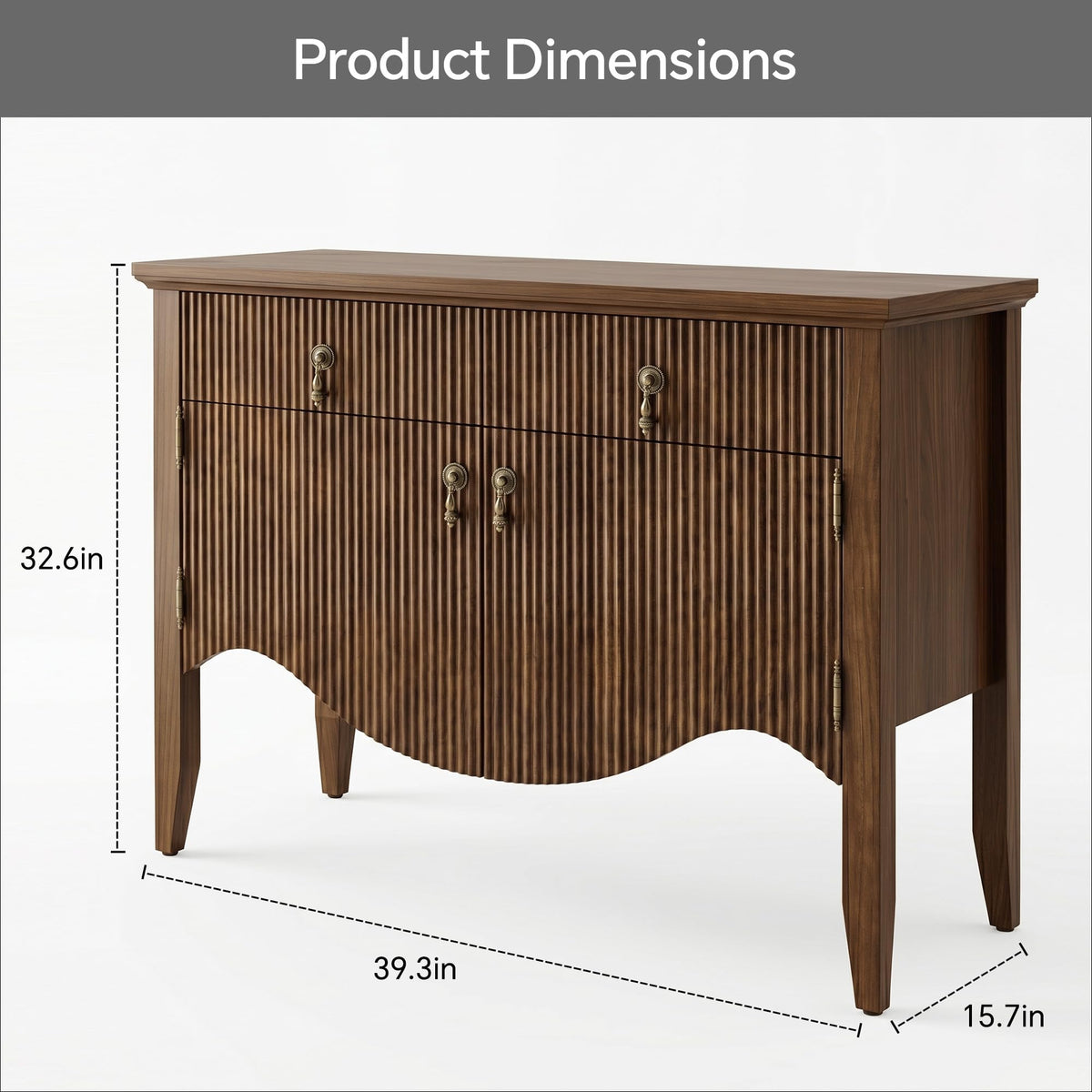 40" Fluted Buffet Cabinet with Drawer T515150