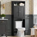 Over The Toilet Storage Cabinet with Adjustable Shelf and Double Door, Black G63899