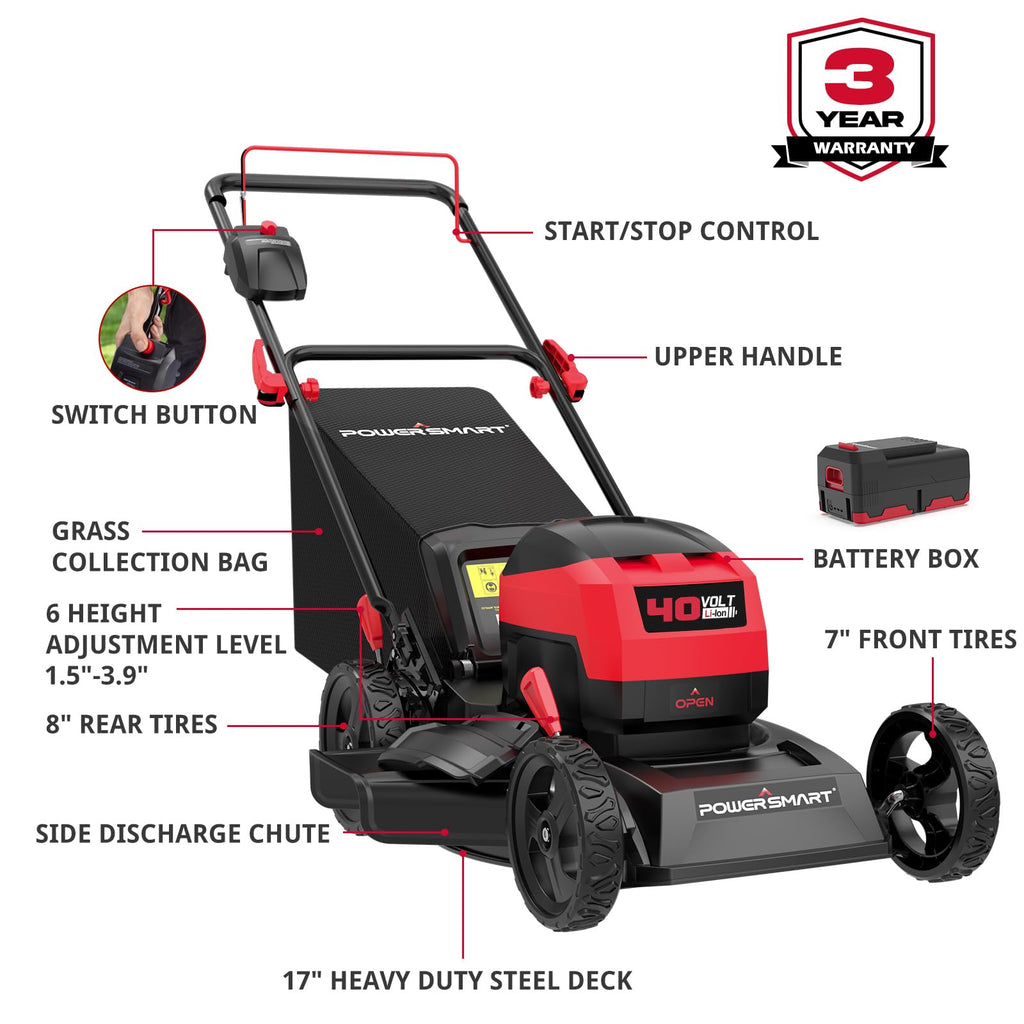 Electric Cordless Lawn Mower 17" 40V M5466