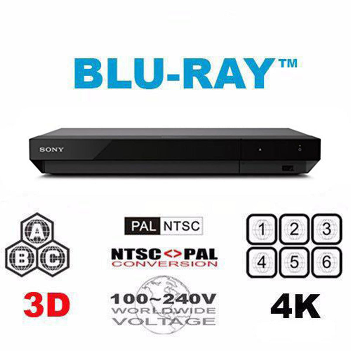 2K/4K UHD 3D Wi-Fi Multi System Region Free Blu Ray DVD Player C109