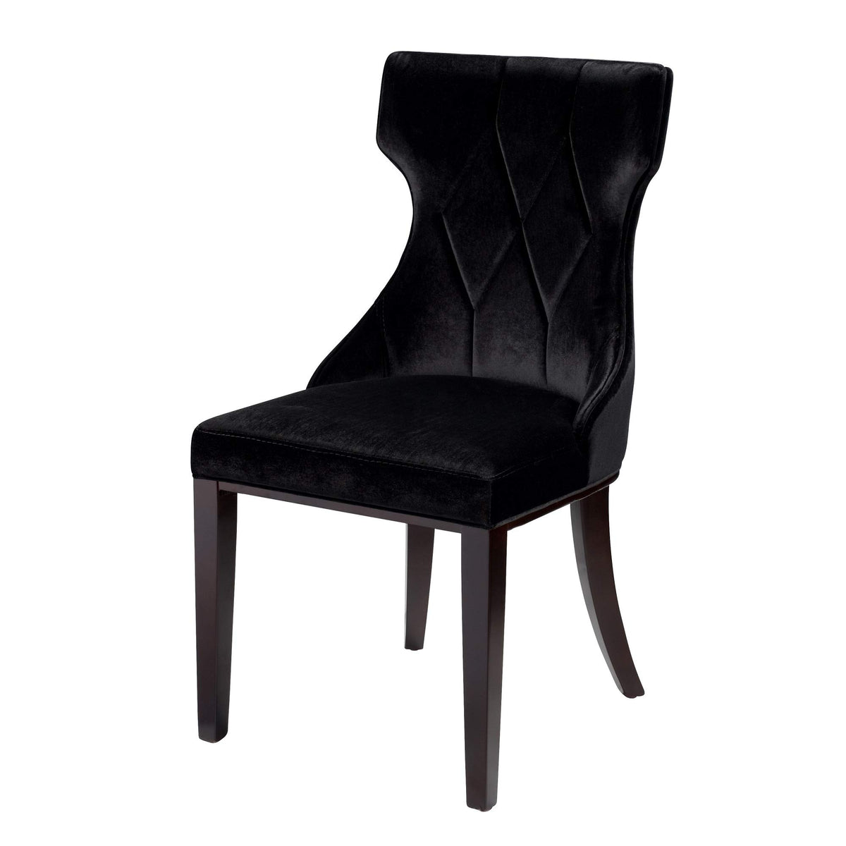 Black Upholstered Dining Chairs Set of 2 Beech Wood L124