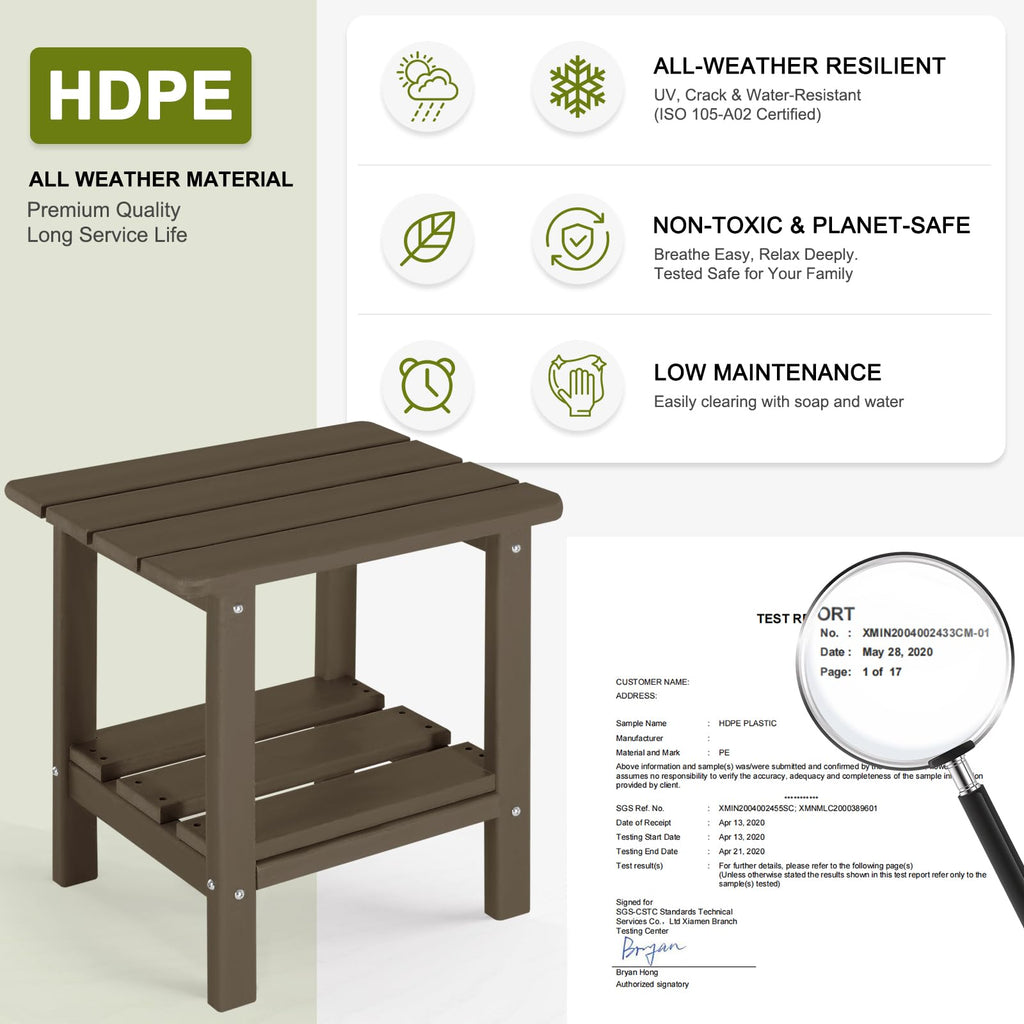 Set of 2 Dark Brown HDPE Storage Side Table T96173