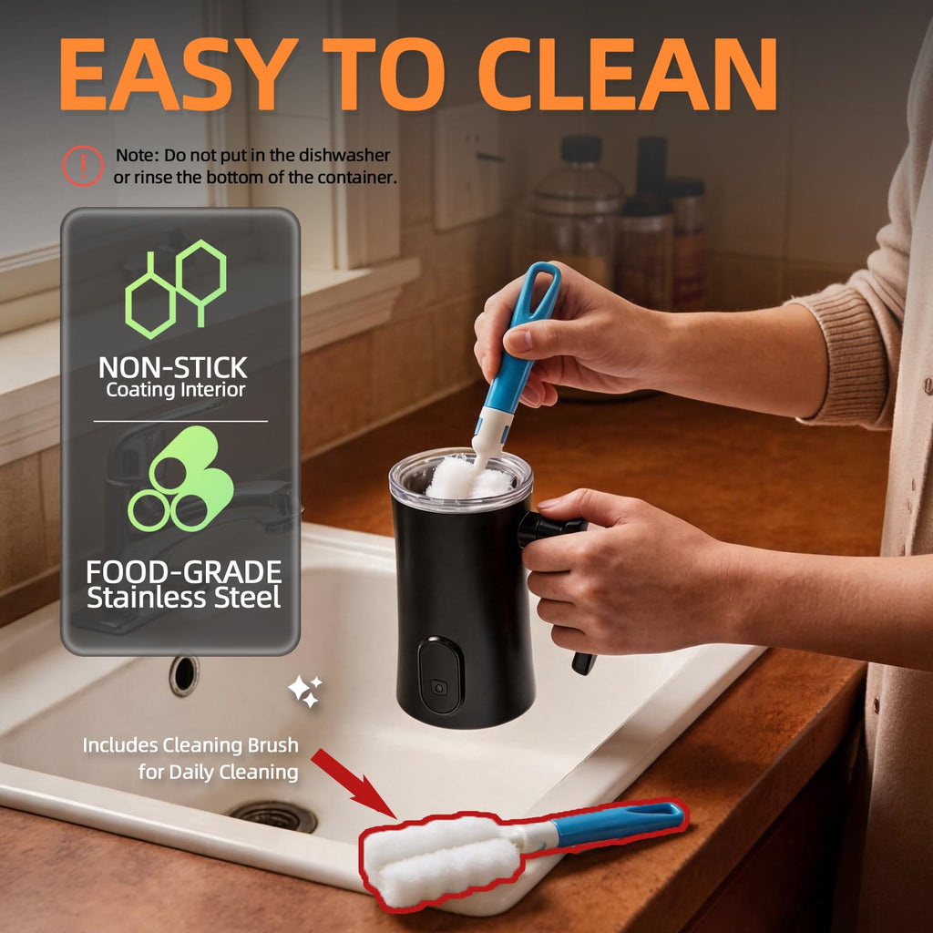 4-in-1 Electric Milk Frother and Steamer Black P982698