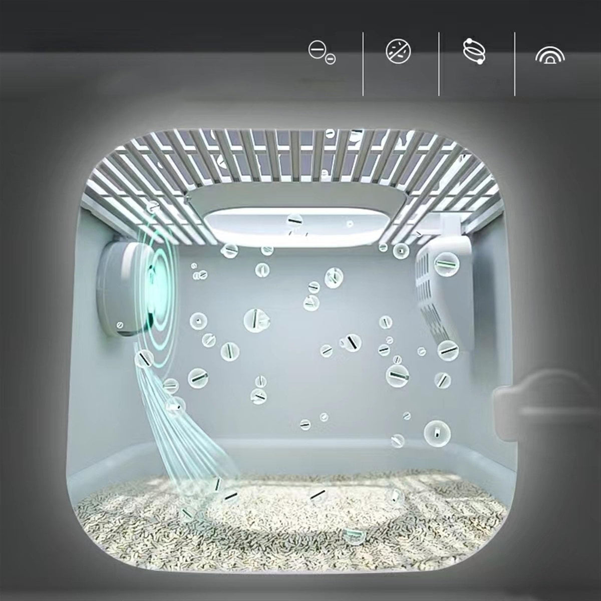Fully Enclosed Extra Large Cat Litter Box with Lid T8958