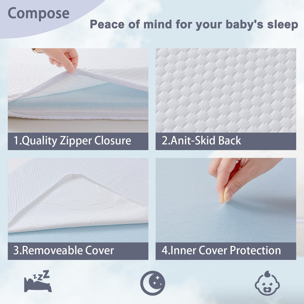 Baby Bassinet Mattress 38 x 26 Inch Gel Memory Foam B536388