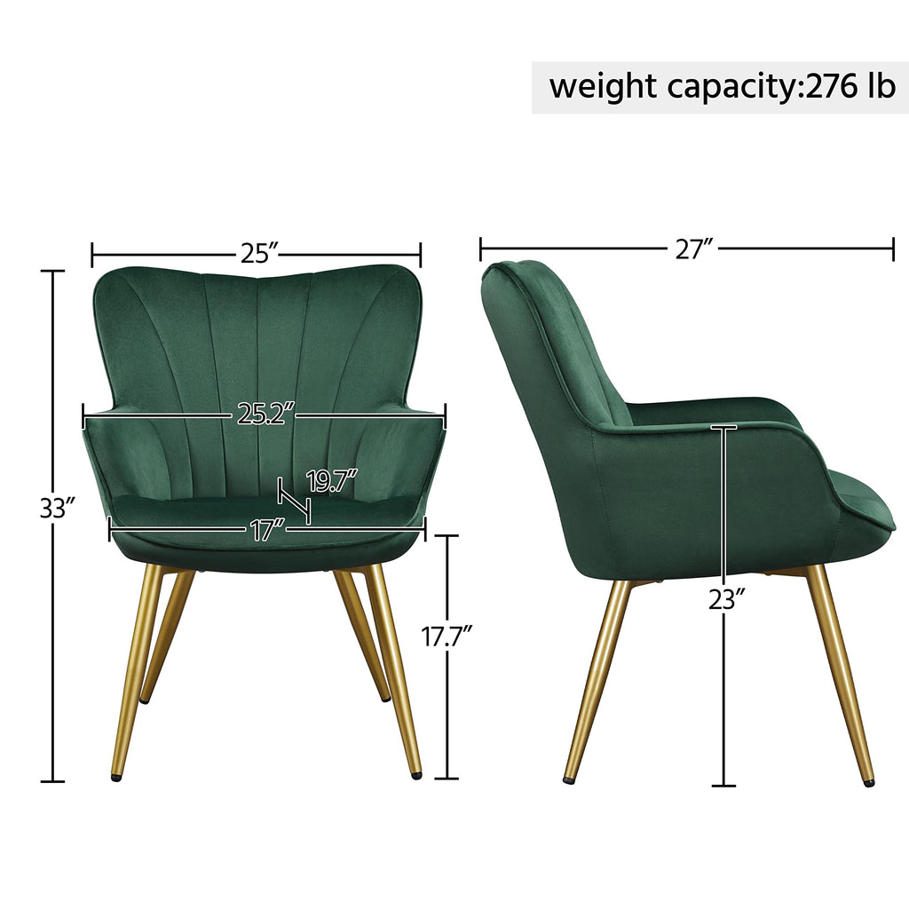 Green Upholstered Accent Chairs Set of 2 Q920
