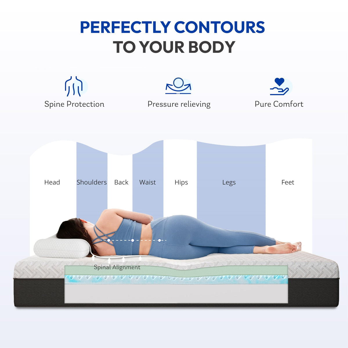 10 Inch Gel-Infused Green Tea Memory Foam Twin Mattress N9685