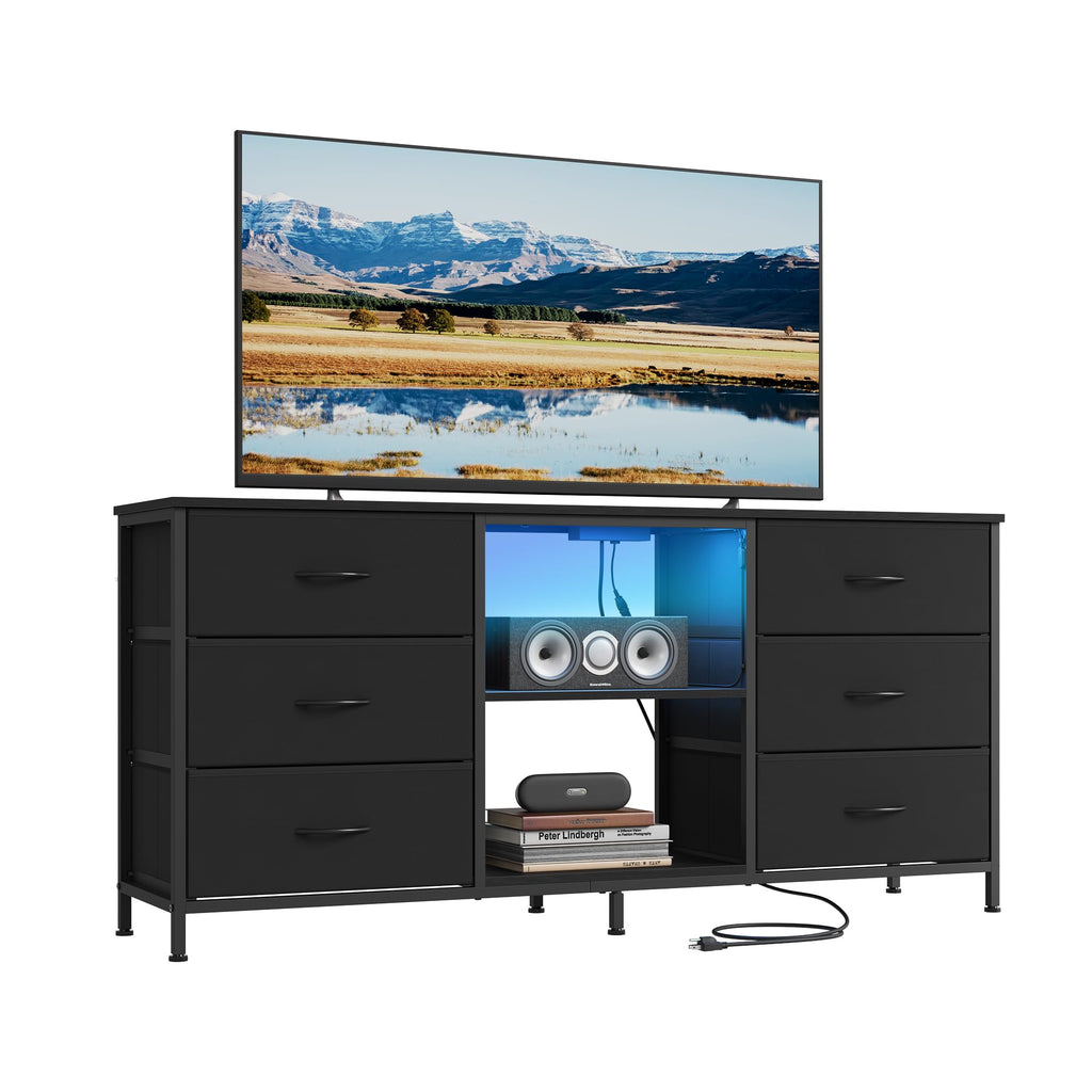 TV Stand with 6 Fabric Drawers and 2 Shelves Z86605