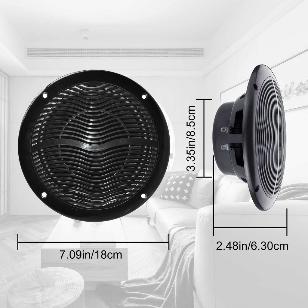 6.5 Inch Marine Bluetooth Speakers 2 Way 120W Peak Boat Speakers Pair Black G9521