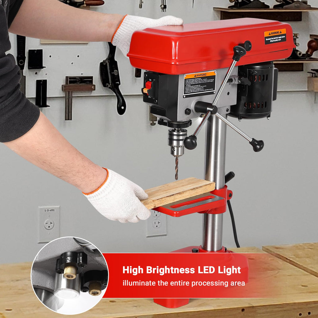8" Benchtop Drill Press with 5 Adjustable Speeds D486