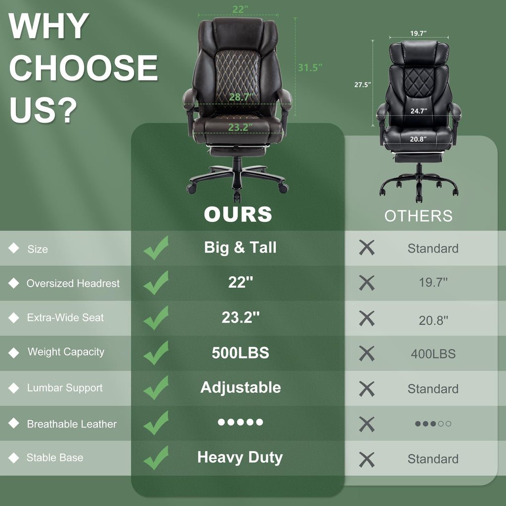 Brown Reclining Executive Office Chair with Footrest D44335