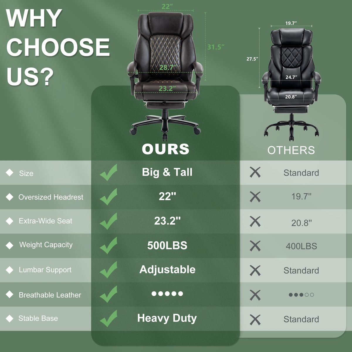Brown Reclining Executive Office Chair with Footrest D44335