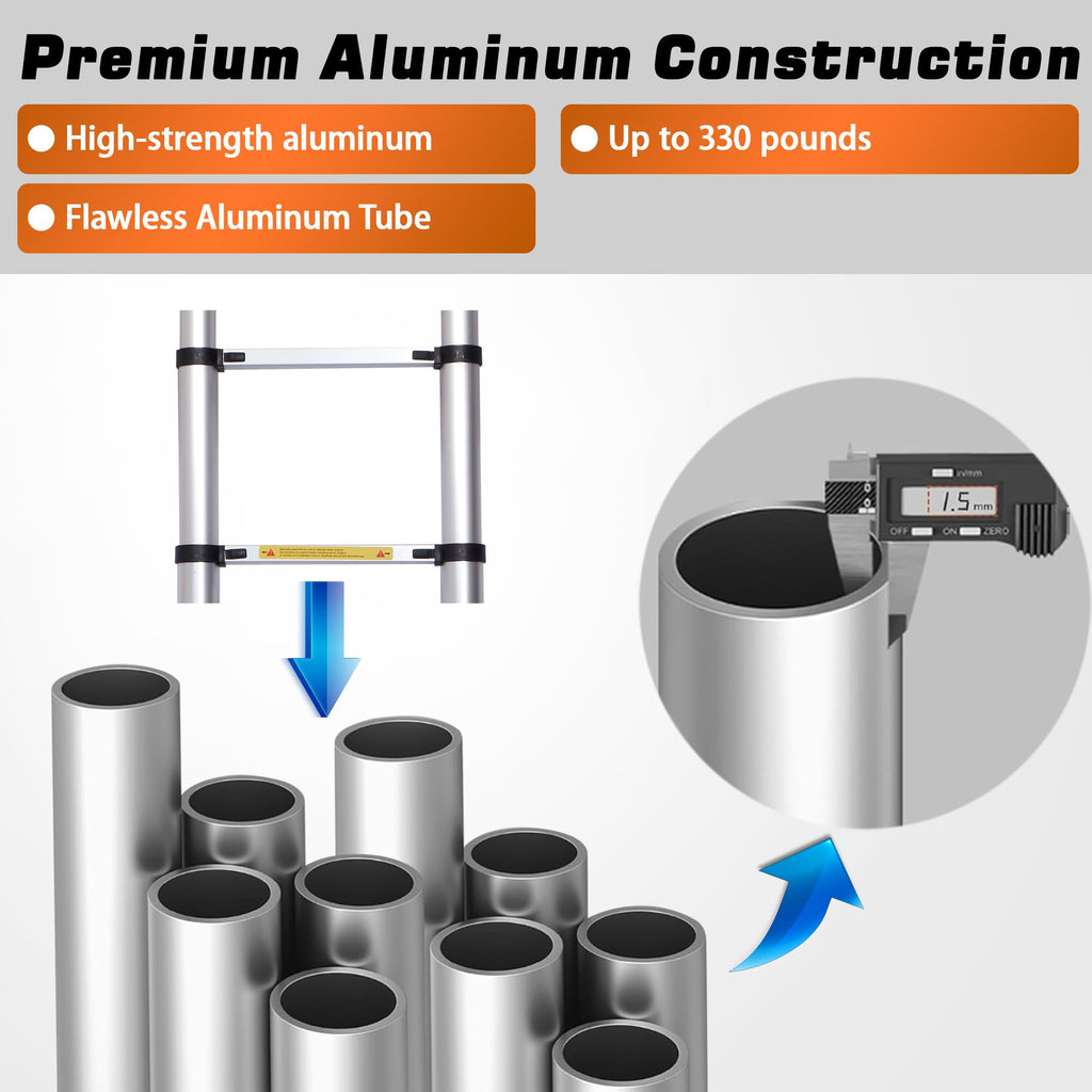 16.5FT Telescoping Ladder with Stabilizer Bar U177806