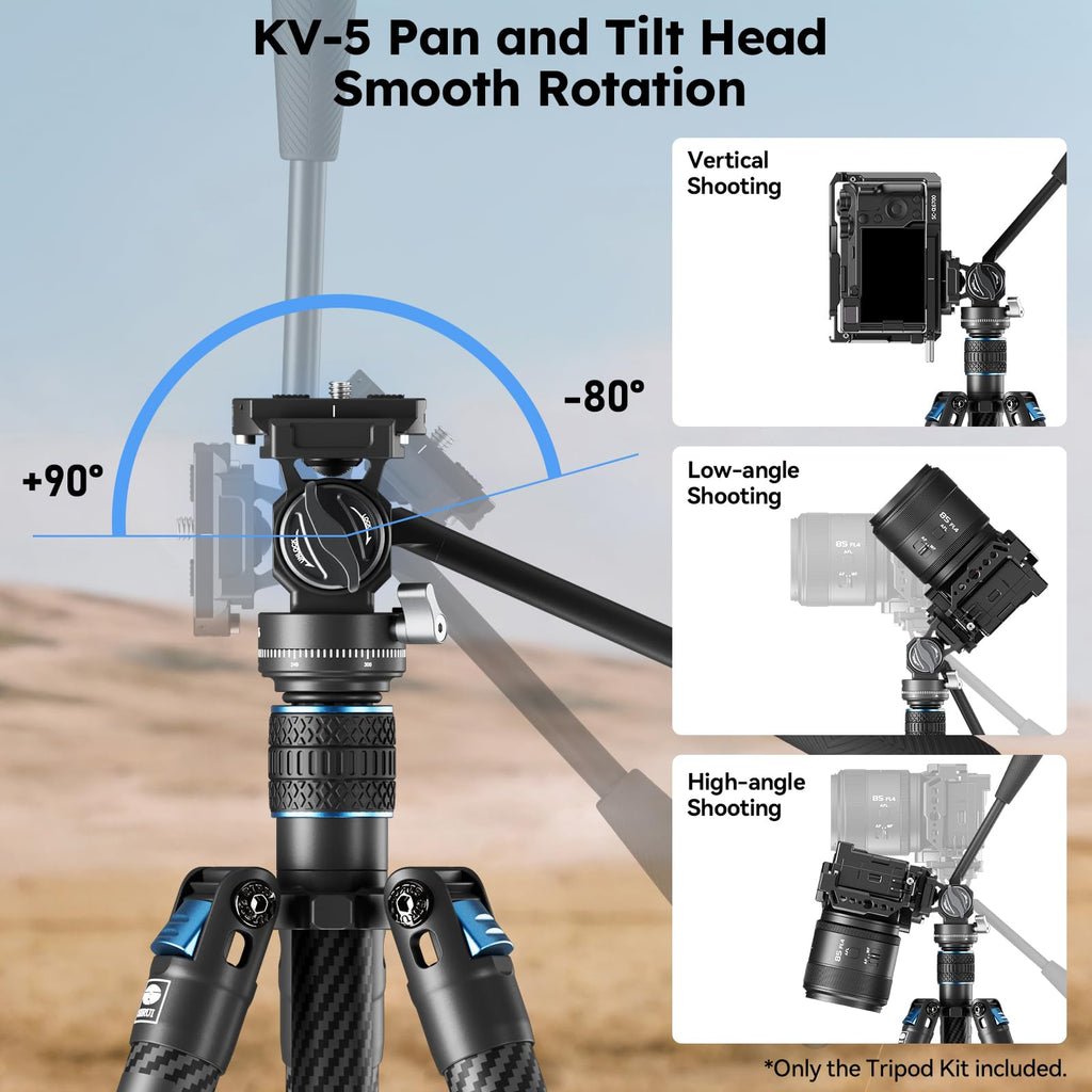 Carbon Fiber Camera Tripod with Fluid Head B994