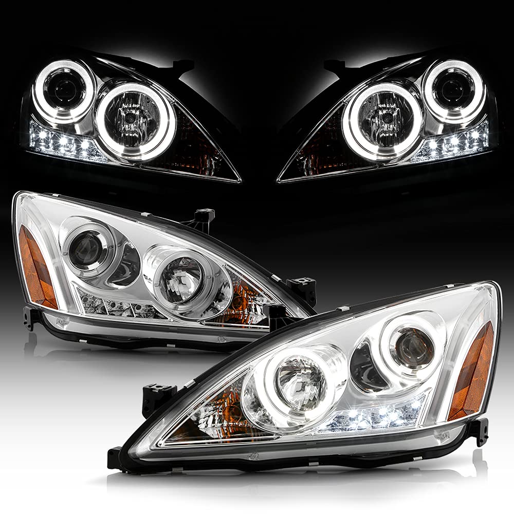 For 2003-2007 Honda Accord LED Projector Headlights, Driver & Passenger Side D27437