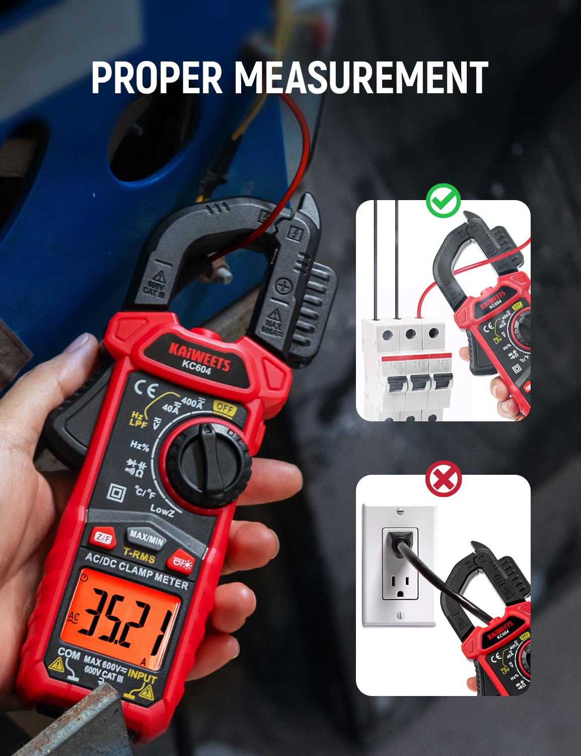 Digital Clamp Meter Multimeter with D-Shaped Jaw G170