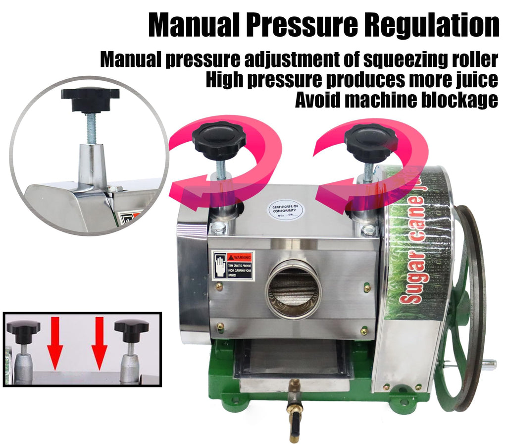 Manual Sugar Cane Juicer Machine with 2 Peeling Knives N9644