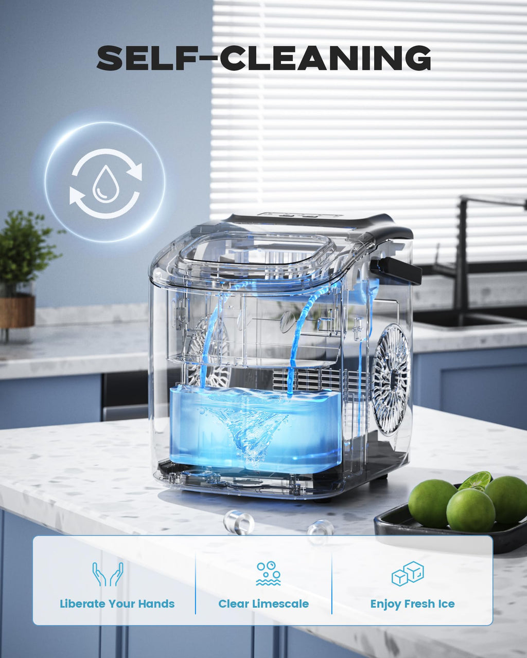 Countertop Ice Maker with Carry Handle, 26lbs/24Hrs P77392