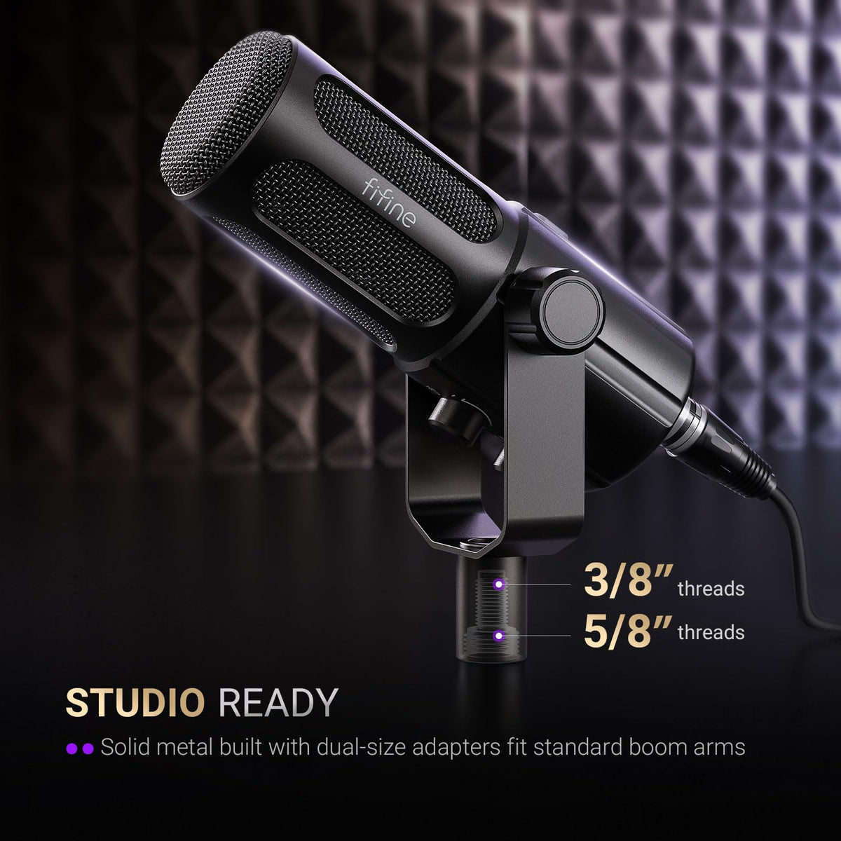 Dynamic Microphone with Boom Arm Kit, XLR/USB Podcast Mic and Stand Bundle with Mute Button H98199