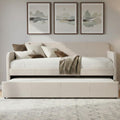 Beige Twin Daybed with Pull-Out Trundle N3984