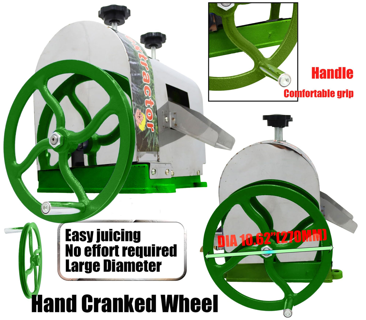Manual Sugar Cane Juicer Machine with 2 Peeling Knives N9644